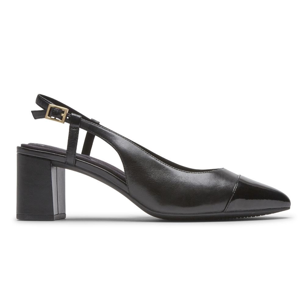 Rockport Total Motion Salima Posted Slingback - Womens Pumps - Black - NZ (RJN-075839)